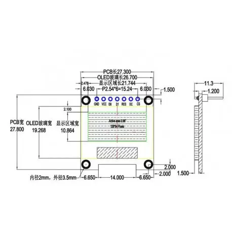 oled 0.96 inch OLED display module 128x64 ssd1306 IIC / Yellow&Blue -کویرالکترونیک oled 0.96 inch OLED display module 128x64 ssd1306 IIC / Yellow&Blue -کویرالکترونیک