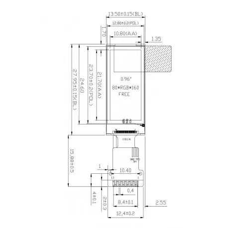 TFT LCD 0.96 inch IPS screen 160x80 SPI - ST7735 -کویرالکترونیک TFT LCD 0.96 inch IPS screen 160x80 SPI - ST7735 -کویرالکترونیک