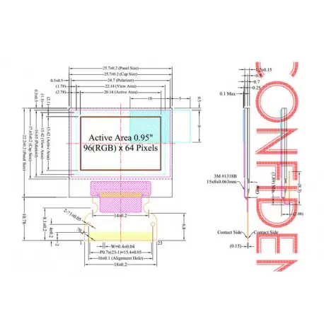 OLED HD 0.95 inch OLED Display Color 96x64 SPI / SSD1331 / Full Color -کویر الکترونیک OLED HD 0.95 inch OLED Display Color 96x64 SPI / SSD1331 / Full Color -کویر الکترونیک