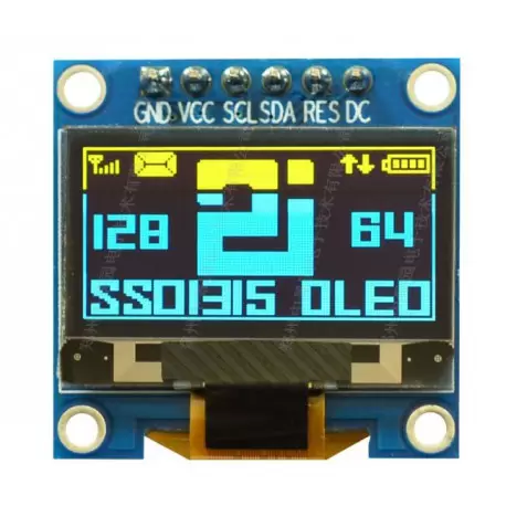 OLED 0.96 inch Yellow&Blue IIC SPI با درایور ssd1306- کویرالکترونیک OLED 0.96 inch Yellow&Blue IIC SPI با درایور ssd1306- کویرالکترونیک