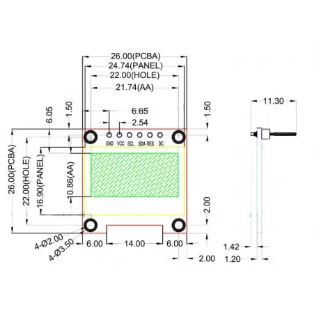 OLED 0.96 inch Yellow&Blue IIC SPI با درایور ssd1306- کویرالکترونیک OLED 0.96 inch Yellow&Blue IIC SPI با درایور ssd1306- کویرالکترونیک