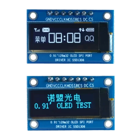 OLED 0.91 inch OLED Module Blue 128x32 SPI / SSD1306 -کویر الکترونیک OLED 0.91 inch OLED Module Blue 128x32 SPI / SSD1306 -کویر الکترونیک