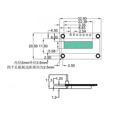 OLED 0.91 inch OLED Module Blue 128x32 SPI / SSD1306 -کویر الکترونیک OLED 0.91 inch OLED Module Blue 128x32 SPI / SSD1306 -کویر الکترونیک