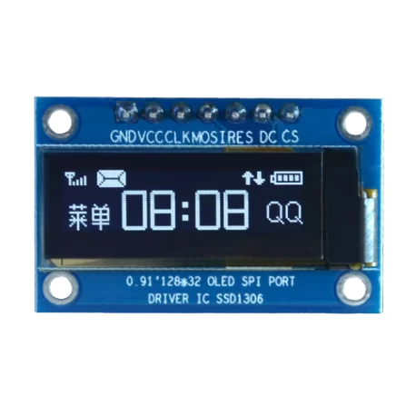OLED 0.91 inch OLED Module White 128x32 SPI / SSD1306 -کویر الکترونیک OLED 0.91 inch OLED Module White 128x32 SPI / SSD1306 -کویر الکترونیک