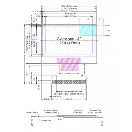 OLED 1.3 inch White 128x64 IIC SPI Series / SSD1306 -کویر الکترونیک OLED 1.3 inch White 128x64 IIC SPI Series / SSD1306 -کویر الکترونیک