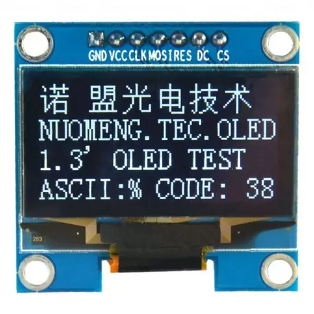 OLED 1.3 inch OLED Module White 128x64 IIC SPI / SH1106 -کویر الکترونیک OLED 1.3 inch OLED Module White 128x64 IIC SPI / SH1106 -کویر الکترونیک