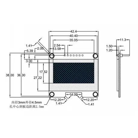 OLED 1.54 inch OLED Module White 128x64 IIC SPI / SSD1309 -کویر الکترونیک OLED 1.54 inch OLED Module White 128x64 IIC SPI / SSD1309 -کویر الکترونیک