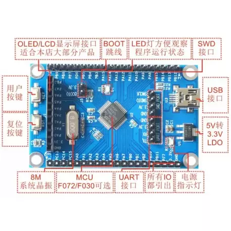 برد Stm32f072 board-کویر الکترونیک برد Stm32f072 board-کویر الکترونیک