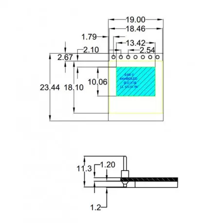 OLED 0.66 inch OLED Module Blue 64x48 IIC SPI / SSD1306 -کویر الکترونیک OLED 0.66 inch OLED Module Blue 64x48 IIC SPI / SSD1306 -کویر الکترونیک