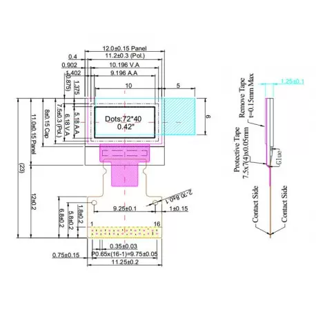 OLED 0.42 inch White 70x40 IIC SPI / SSD1306 -کویر الکترونیک OLED 0.42 inch White 70x40 IIC SPI / SSD1306 -کویر الکترونیک