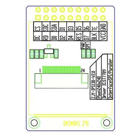 ماژول 1.3 اینچ 1.3inch LCD display Module HD Screen, 240x240 - Parallel / SPI - ST7789 - کویر الکترونیک ماژول 1.3 اینچ 1.3inch LCD display Module HD Screen, 240x240 - Parallel / SPI - ST7789 - کویر الکترونیک